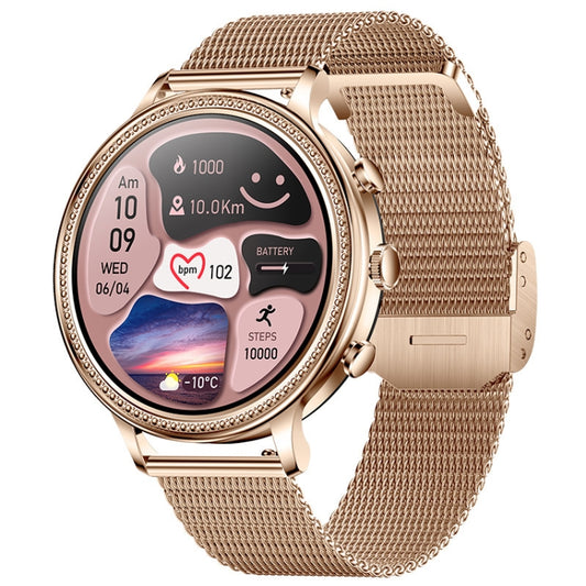 V60 1.39 Inch Health Monitoring Multifunctional Waterproof Bluetooth Call Smart Watch, Color: Gold Steel by buy2fix