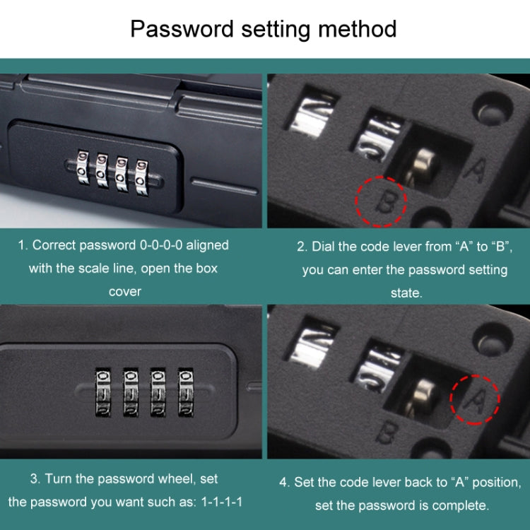 Outdoor Waterproof Beach Password Box Swimming Pool Cell Phone Keys Safe Deposit Box(Black) by buy2fix