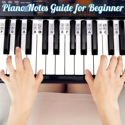 Silicone Piano Notes Guide Removable Piano Keyboard, Spec: 88 Keys White Bottom Black Text - Keyboard Accessories by buy2fix | Online Shopping UK | buy2fix