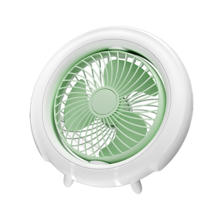 Night Light Desktop Folding Fan Outdoor Camping Hanging Mini Fan, Color: Green Basic by buy2fix