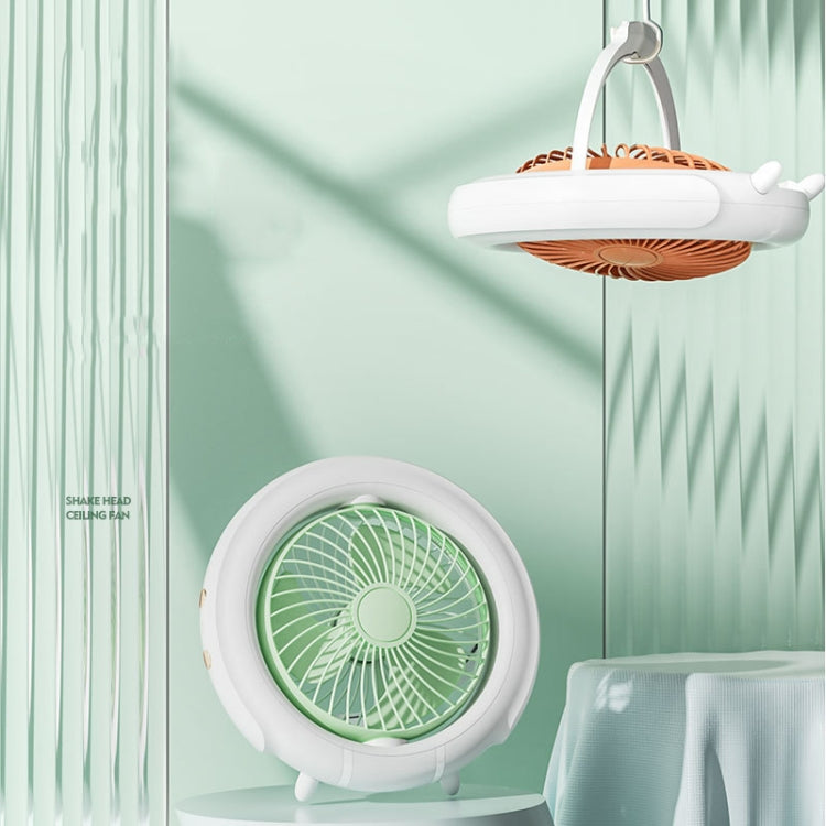 Night Light Desktop Folding Fan Outdoor Camping Hanging Mini Fan, Color: Green Upgraded by buy2fix