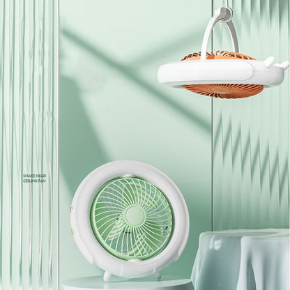 Night Light Desktop Folding Fan Outdoor Camping Hanging Mini Fan, Color: Green Basic by buy2fix