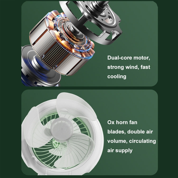 Night Light Desktop Folding Fan Outdoor Camping Hanging Mini Fan, Color: Green Upgraded by buy2fix