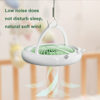 Night Light Desktop Folding Fan Outdoor Camping Hanging Mini Fan, Color: Green Upgraded by buy2fix