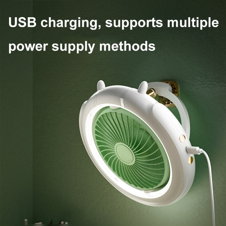 Night Light Desktop Folding Fan Outdoor Camping Hanging Mini Fan, Color: Green Upgraded by buy2fix