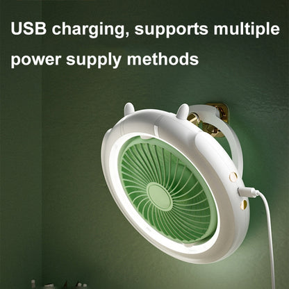 Night Light Desktop Folding Fan Outdoor Camping Hanging Mini Fan, Color: Green Upgraded by buy2fix