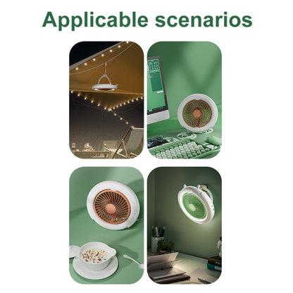 Night Light Desktop Folding Fan Outdoor Camping Hanging Mini Fan, Color: Green Basic by buy2fix