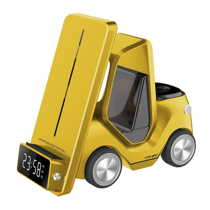 T20 5-in-1 Car-shaped Desktop Alarm Clock Wireless Charger with Atmosphere Light(Yellow) by buy2fix