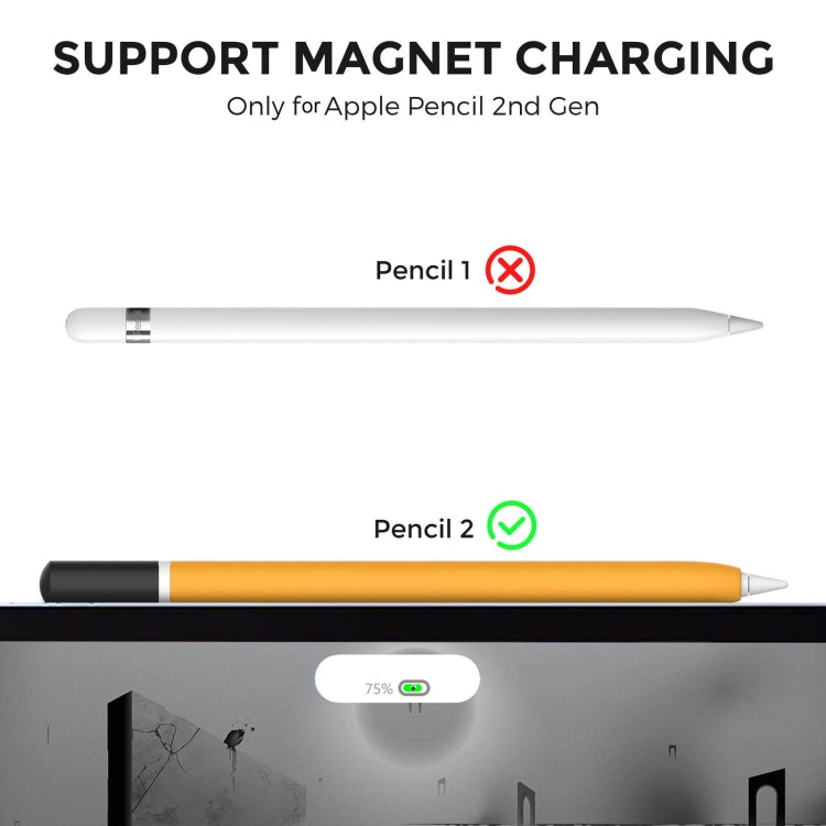 For Apple Pencil 2 AhaStyle JY16-2 Silicone Case Retro Non-slip and Anti-drop Pen Cover(Grey) - Pencil Accessories by AhaStyle | Online Shopping UK | buy2fix