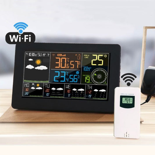 WiFi Color Screen Weather Station Temperature And Humidity Weather Forecast Clock, Model: EU Plug by buy2fix