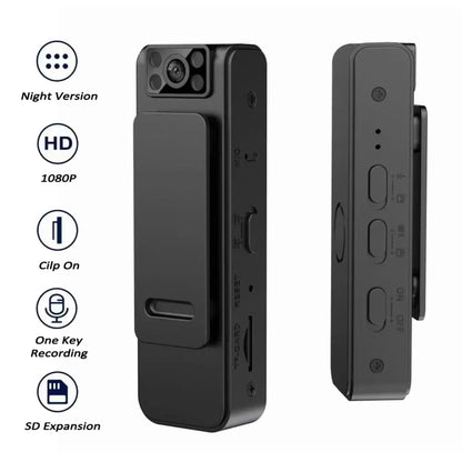 L8 1080P Video Recorder 130 Degree Wide Angle Lens Camera With Back Clip Infrared Night Vision by buy2fix