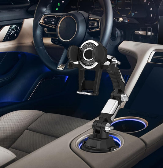 Universal Long Tube 3 Joints Adjustable Car Water Cup Position Cell Phone Holder(S0666A Silver) by buy2fix