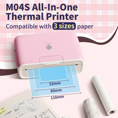 Phomemo M04S Thermal Printer Support 4 Inch Printing Width 300dpi Bluetooth Inkless Printer(White) - Receipt Printers by Phomemo | Online Shopping UK | buy2fix