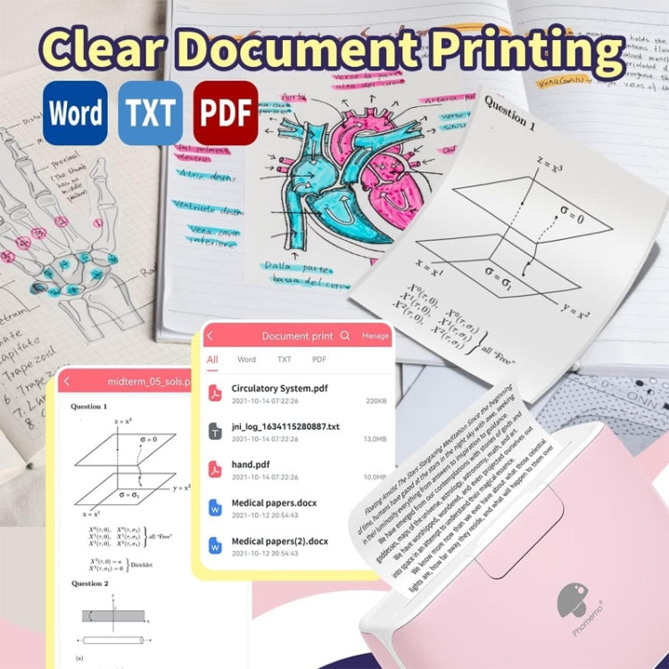 Phomemo M04S Thermal Printer Support 4 Inch Printing Width 300dpi Bluetooth Inkless Printer(White) - Receipt Printers by Phomemo | Online Shopping UK | buy2fix