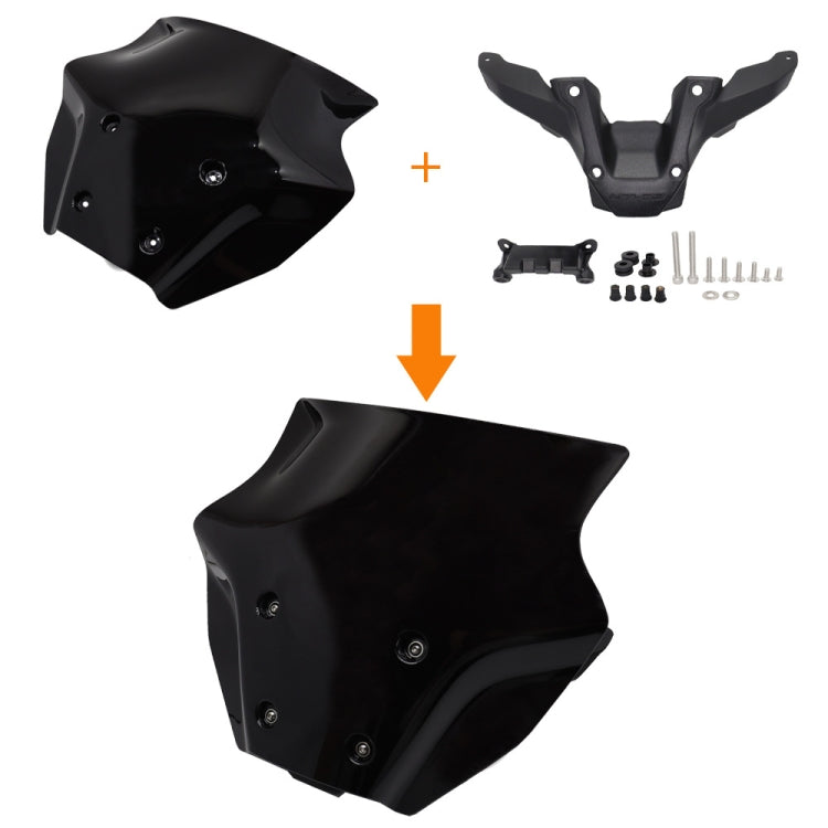 For Yamaha MT-09 SP 2024- Front Windshield(Black) - Ornamental Parts by buy2fix | Online Shopping UK | buy2fix