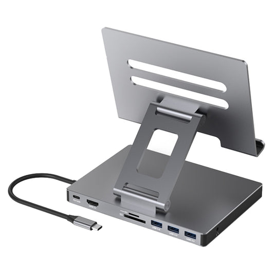 Blueendless 4K/60Hz Multifunctional Folding Tablet Type-C Docking Station Bracket, Spec: 8-in-1 - Desktop Holder by Blueendless | Online Shopping UK | buy2fix