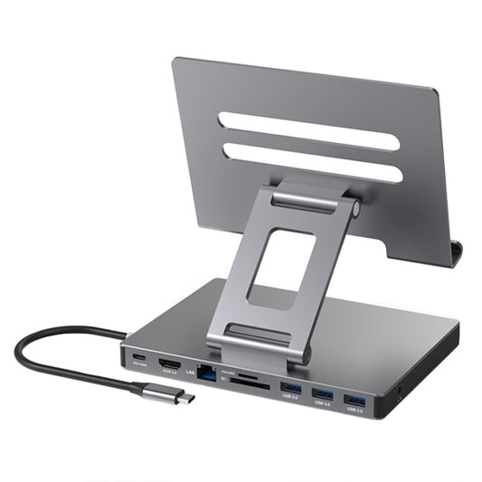 Blueendless 4K/60Hz Multifunctional Folding Tablet Type-C Docking Station Bracket, Spec: 9-in-1 - Desktop Holder by Blueendless | Online Shopping UK | buy2fix
