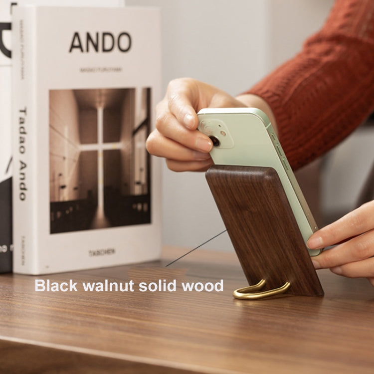 Wooden Desktop Mobile Phone Holder Simple Black Walnut Smartphone Stand - Desktop Holder by buy2fix | Online Shopping UK | buy2fix