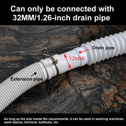 0.8m Diameter 32mm Extended Drain Hose for Washing Machine / Kitchen Basin / Bathtub - Washing Machine Parts by buy2fix | Online Shopping UK | buy2fix