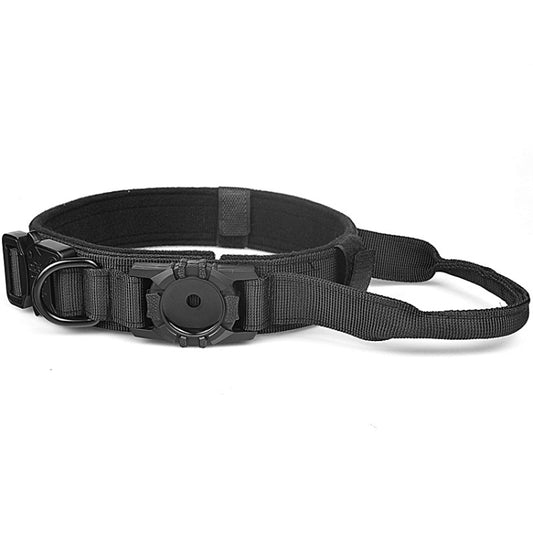 For AirTag Locator Nylon Adjustable Anti-Breakaway Collar, Size: L(Black) - Pet Series by buy2fix | Online Shopping UK | buy2fix