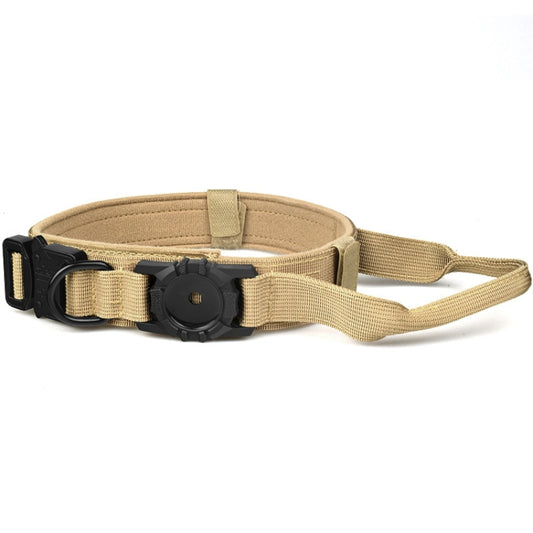 For AirTag Locator Nylon Adjustable Anti-Breakaway Collar, Size: XL(Light Yellow) - Pet Series by buy2fix | Online Shopping UK | buy2fix