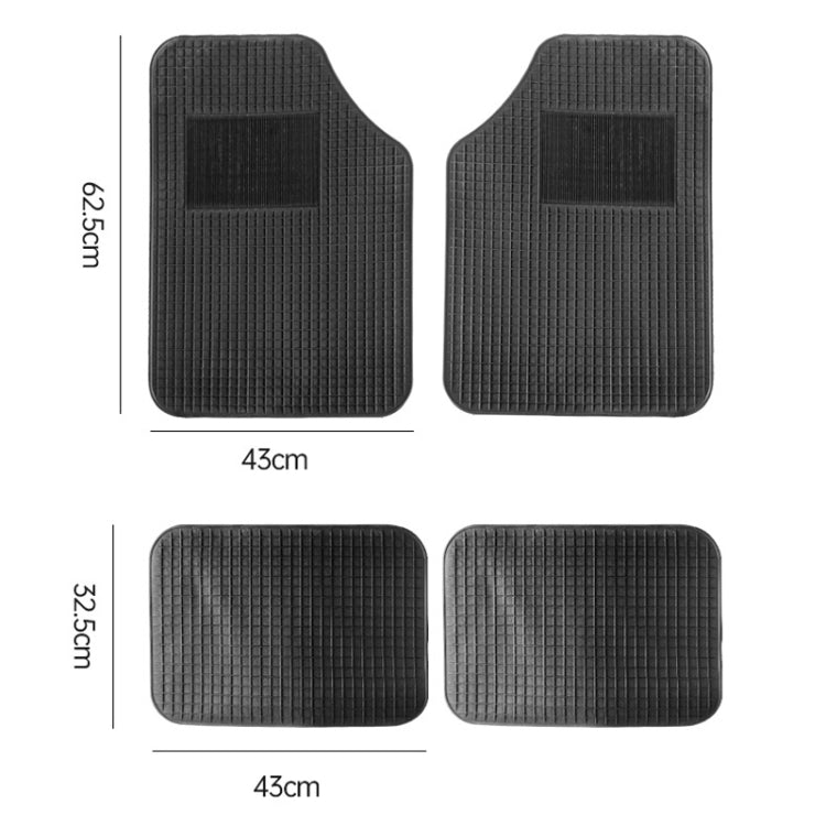 4pcs/Set Car PVC Anti-slip Waterproof Durable Floor Mats(Square) by buy2fix