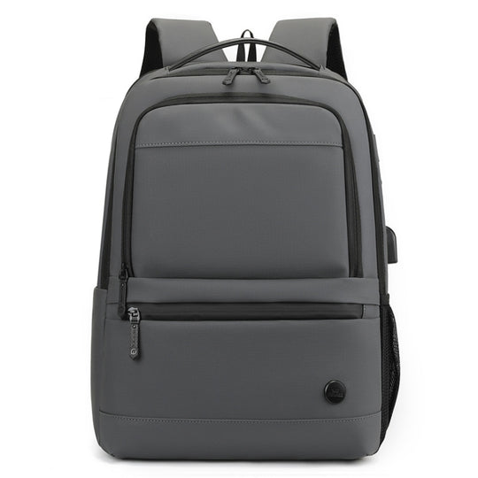 WEPOWER Men Expanded Casual Double Shoulder Bag Multifunctional USB Charging Backpack(Grey)
