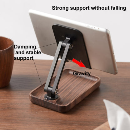 Walnut Desktop Mobile Phone Stand Lifting Folding Tablet Holder with Tray Base - Desktop Holder by buy2fix | Online Shopping UK | buy2fix