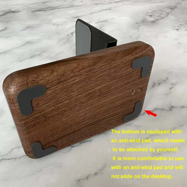Walnut Desktop Mobile Phone Stand Lifting Folding Tablet Holder with Tray Base - Desktop Holder by buy2fix | Online Shopping UK | buy2fix