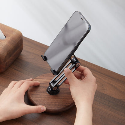 360 Degree Rotating Walnut Mobile Phone Holder Foldable Tablet Stand - Desktop Holder by buy2fix | Online Shopping UK | buy2fix