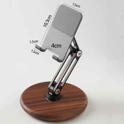 360 Degree Rotating Walnut Mobile Phone Holder Foldable Tablet Stand - Desktop Holder by buy2fix | Online Shopping UK | buy2fix