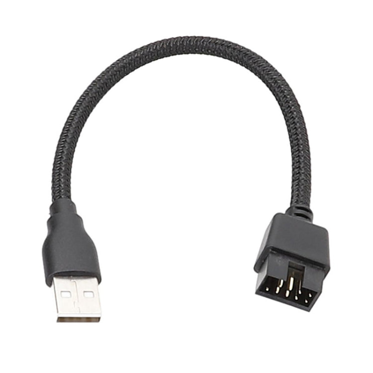 20cm USB-A Male To 9Pin Motherboard Built-In RGB Data To External U Port Adapter Cable(Black) by buy2fix