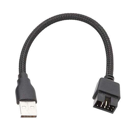 20cm USB-A Male To 9Pin Motherboard Built-In RGB Data To External U Port Adapter Cable(Black) by buy2fix