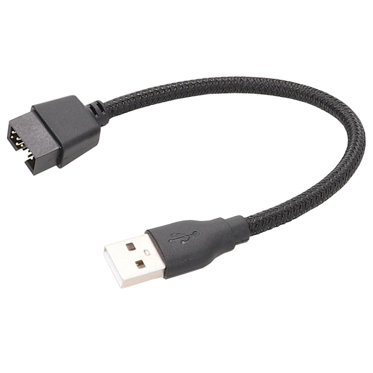 20cm USB-A Male To 9Pin Motherboard Built-In RGB Data To External U Port Adapter Cable(Black) by buy2fix
