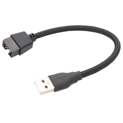 20cm USB-A Male To 9Pin Motherboard Built-In RGB Data To External U Port Adapter Cable(Black) by buy2fix