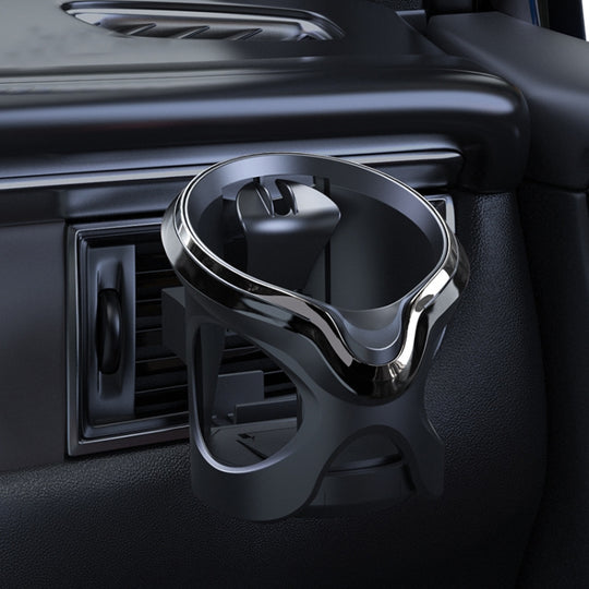 Car Cup Holder Air Conditioner Outlet Multifunctional Storage Rack, Color: Black Silver Ordinary