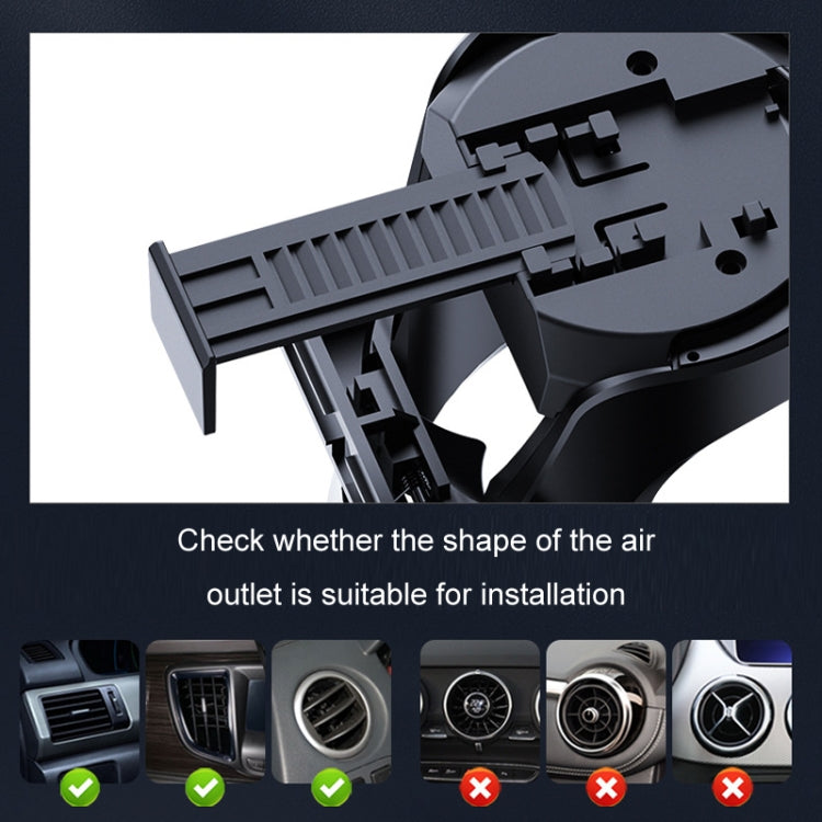 Car Cup Holder Air Conditioner Outlet Multifunctional Storage Rack, Color: Black Silver LED Light by buy2fix