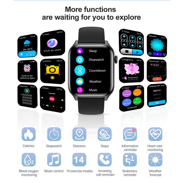 T12Pro 1.85-inch IP67 Waterproof Sports Health Monitoring Bluetooth Call Smart Watch(Pink) by buy2fix