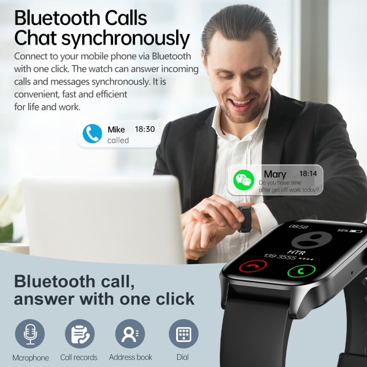 T12Pro 1.85-inch IP67 Waterproof Sports Health Monitoring Bluetooth Call Smart Watch(Pink) by buy2fix