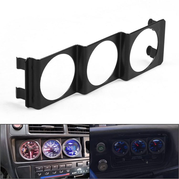 52mm Car Modified Instrument Rack Three-hole Universal Car Radio Card Slot by buy2fix