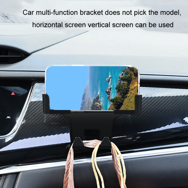 Car Multifunctional Mobile Phone Holder Rear Headrest Storage Hook(Black) by buy2fix