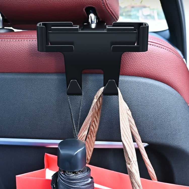 Car Multifunctional Mobile Phone Holder Rear Headrest Storage Hook(Black) by buy2fix
