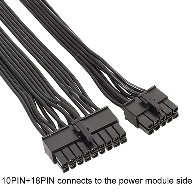 60cm For EVGA 10Pin / 18Pin To 24Pin Flat Cable Module Cable Graphics Card Block Cord by buy2fix