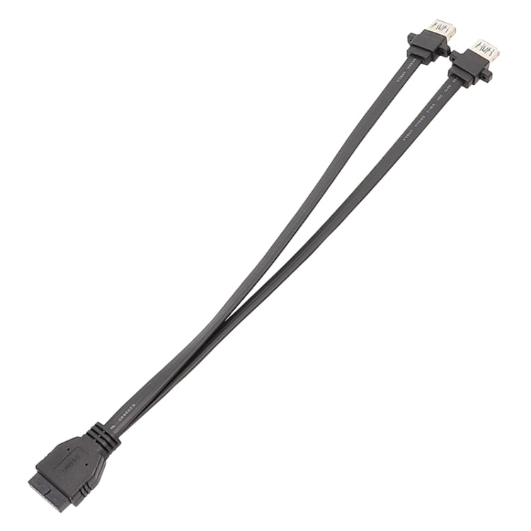 80cm Motherboard USB3.0 Panel Cable Front 19Pin To Dual-Port A Female Data Flat Cable by buy2fix