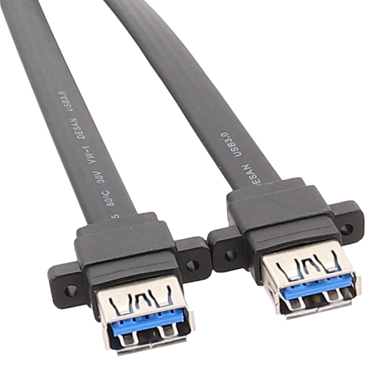50cm Motherboard USB3.0 Panel Cable Front 19Pin To Dual-Port A Female Data Flat Cable by buy2fix