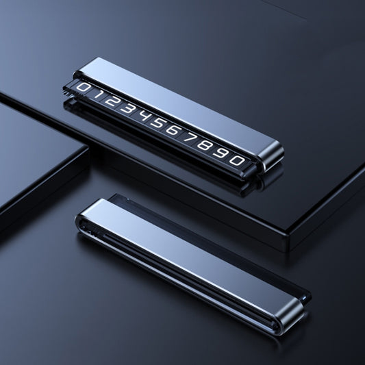 Metal Hidden Temporary Parking Number Plate Ornaments, Color: Single Number Silver by buy2fix