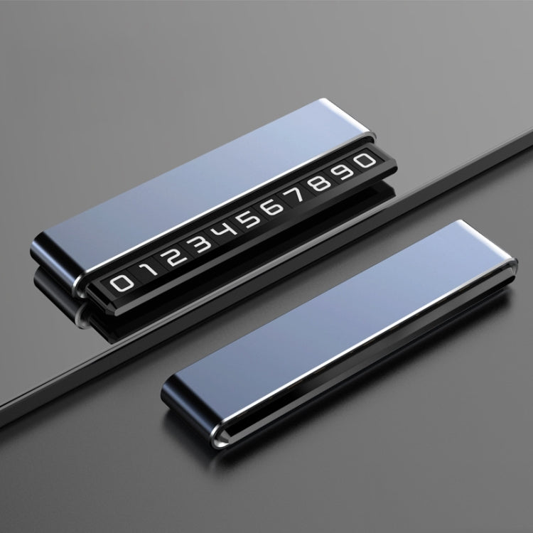 Metal Hidden Temporary Parking Number Plate Ornaments, Color: Dual Number Gray by buy2fix