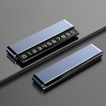 Metal Hidden Temporary Parking Number Plate Ornaments, Color: Dual Number Gray by buy2fix