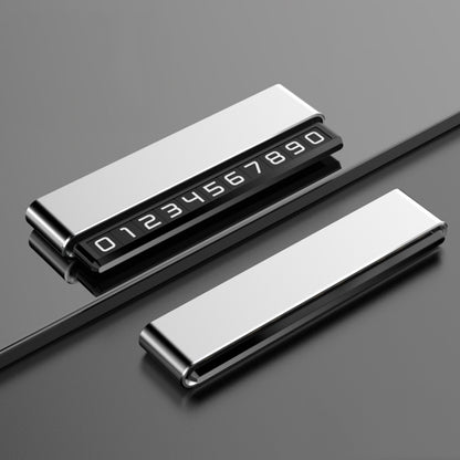 Metal Hidden Temporary Parking Number Plate Ornaments, Color: Dual Number Silver by buy2fix