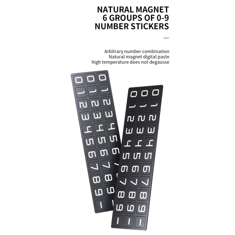 Metal Hidden Temporary Parking Number Plate Ornaments, Color: Single Number Gray by buy2fix